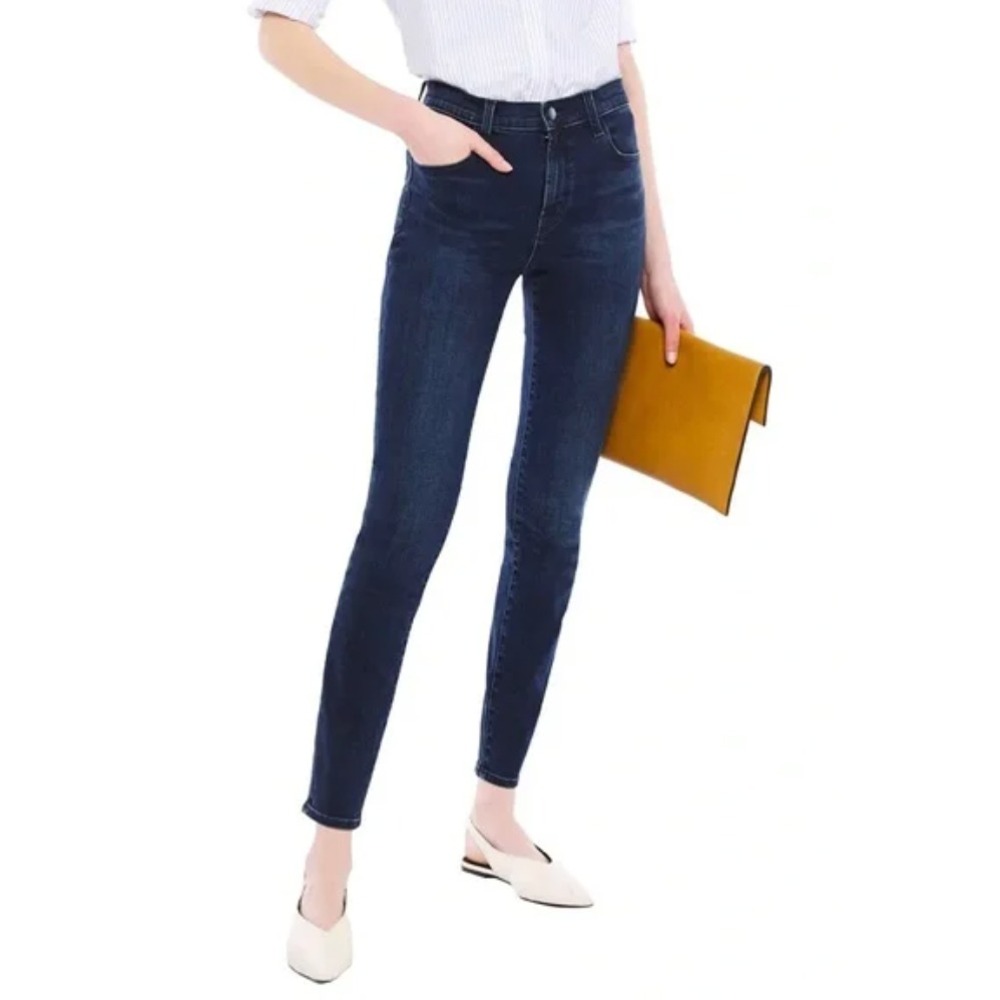 J Brand Women's Metropol Super Skinny Denim Jeans 25 Dark Blue Wash Stretch USA
